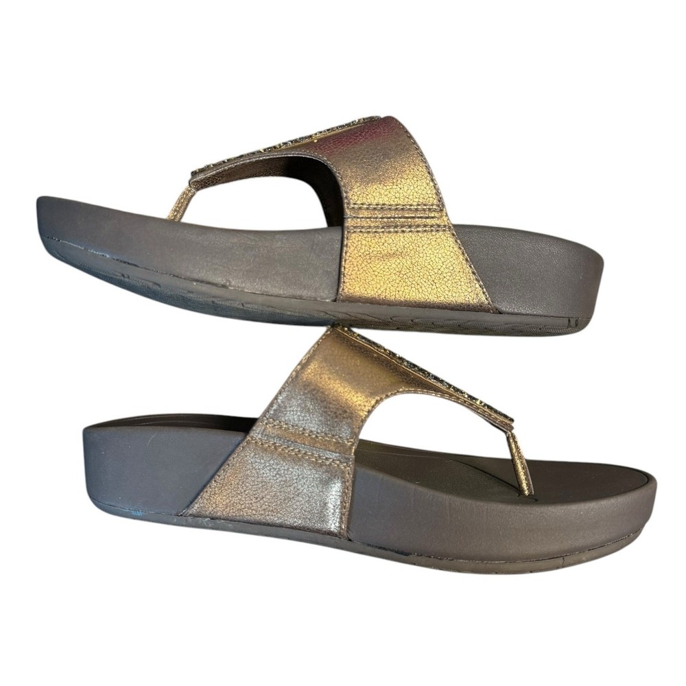 BareTraps Garnett Sandals Women 10 Bronze Walking Comfort Cushion Slip On Shoes - Picture 7 of 13